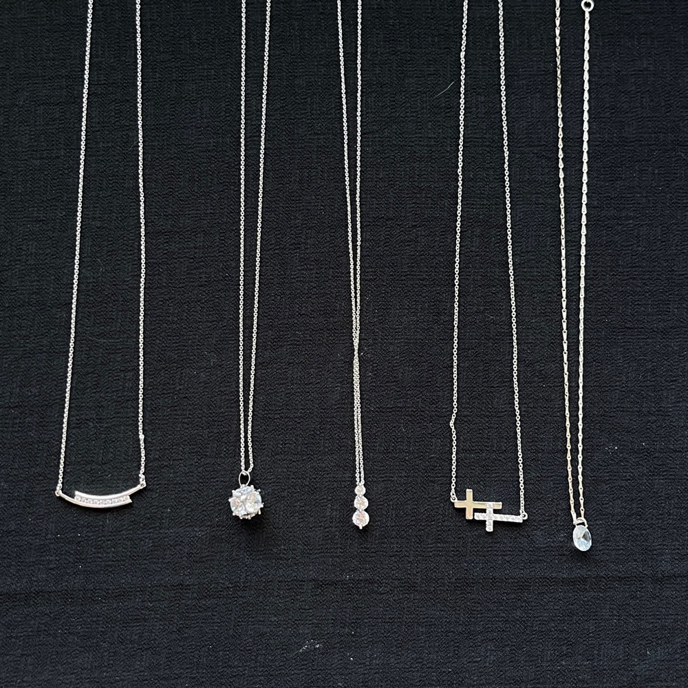 Sterling Silver Layered Pendant Necklace Collection - Silver